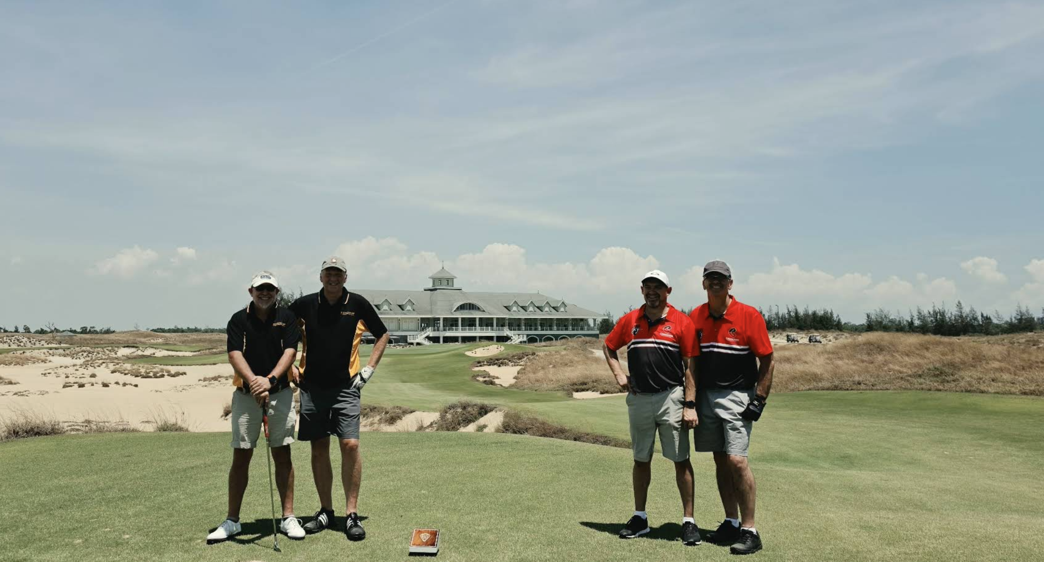 Golfers mountain view Vietnam